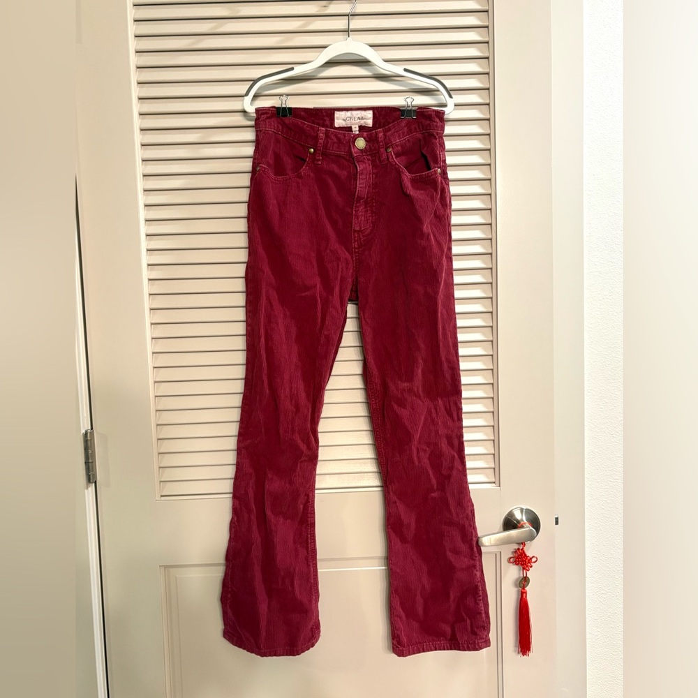 THE GREAT. Red/Maroon Corduroy Pants Size 24